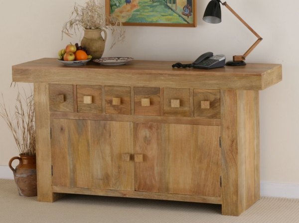 Mantis Light Solid Mango 6 Drawer Sideboard