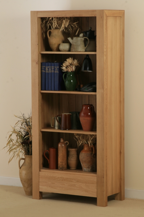 Oak Furniture Land Pablo Solid Oak 1 Drawer Bookcase