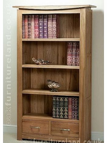 Oak Furniture Land Tokyo Natural Solid Oak Tall Bookcase