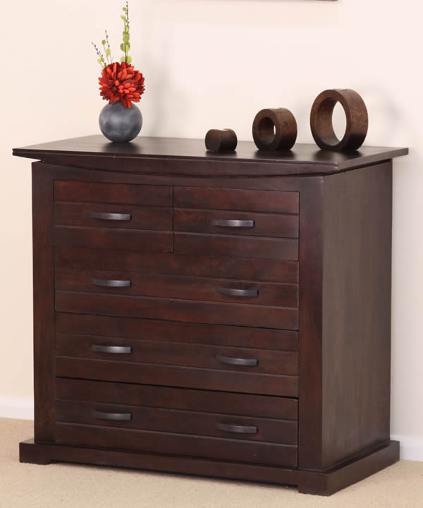 Tokyo Solid Dark Mango Chest of Drawers