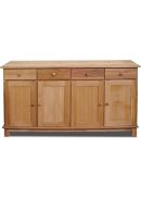 New England Solid Oak 4 Drawer- 4 Door Sideboard