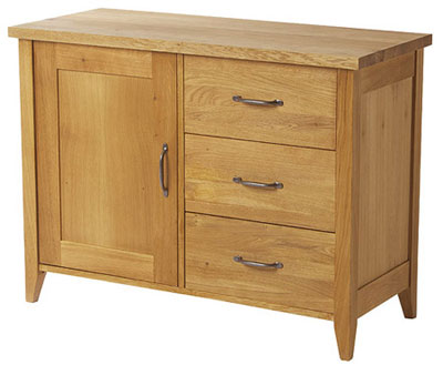 oak Sideboard 1 Door 3 Drawer Small Wealden