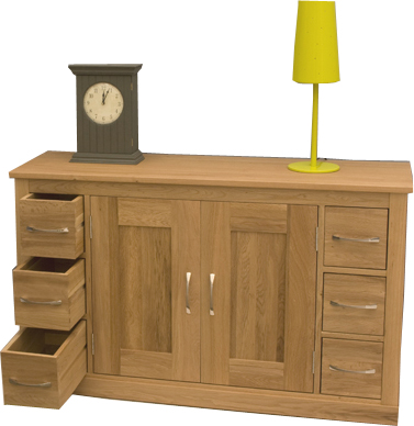 oak Six Drawer Sideboard Mobel