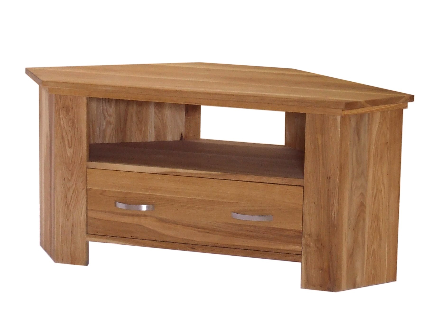 Solid Oak Corner TV Cabinet