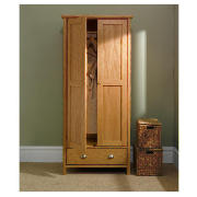 2 Door 1 Drawer Wardrobe, Oak