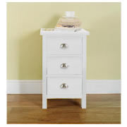 3 Drawer Bedside Chest, white