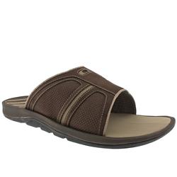 Male Bracket Slide Leather Upper New In in Brown