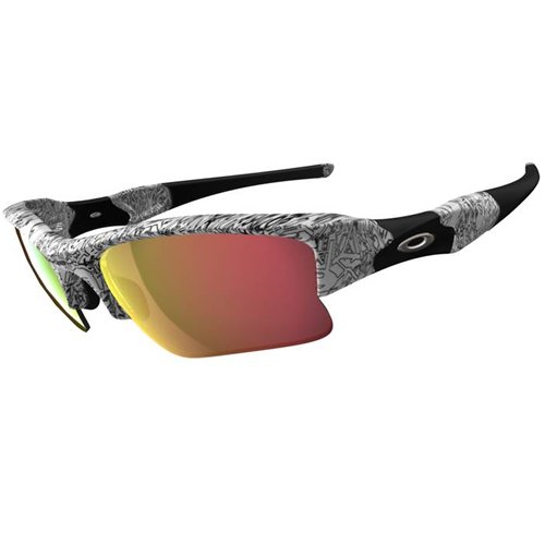 Mens Oakley Flak Jkt Xlj White/red Iridium