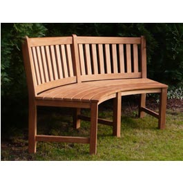 Curved Teak 3 Seater Bench from Kingdom Teak