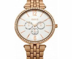 Oasis Ladies White and Rose Gold Tone Bracelet