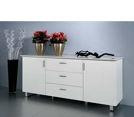 Oestergaard Eiffel High Gloss 3 Door Sideboard - WHILE