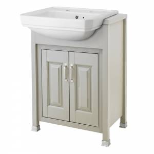 Stone Grey 2 Door Unit 600mm Semi-Recess Basin 2TH