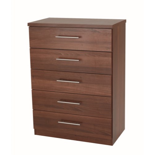 Walnut 5 Drawer Chest