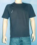 Mens Navy Zip Pocket Round Neck T-Shirt