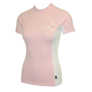 Ladies ONeill Skins Crew Rashguard. Lt Pink