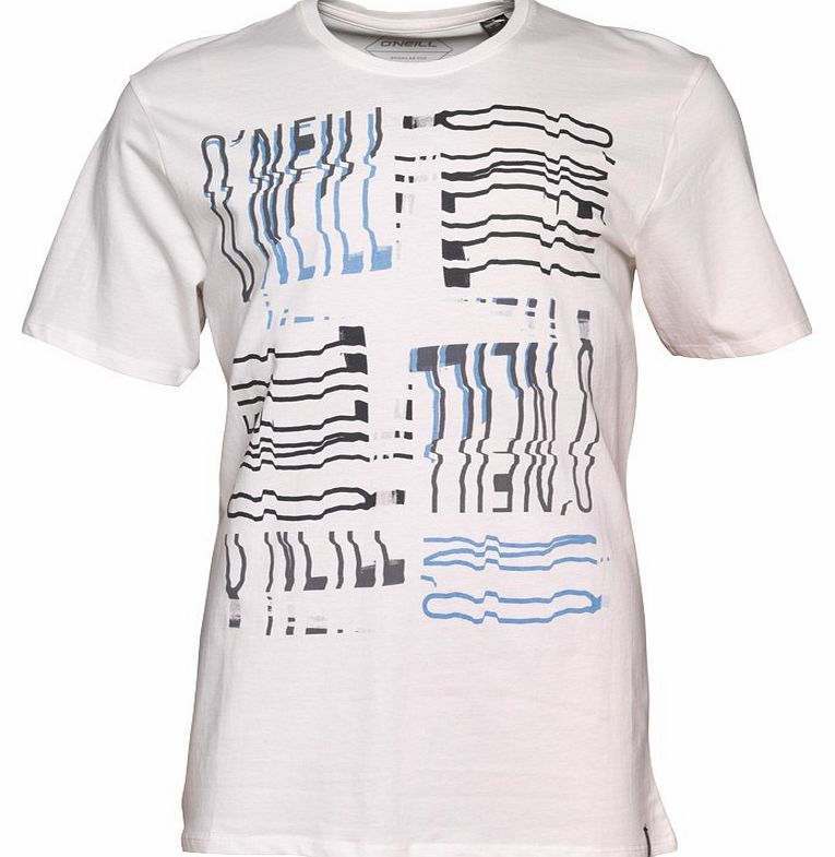 Mens Waves T-Shirt Powder White