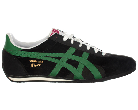 Runspark Black/Green Suede Trainers