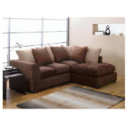 right hand facing corner sofa, chocolate