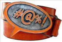 Comic Orange Leather Belt by Jon Wye