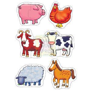 Farmyard 6 x 2 Piece Jigsaw Puzzle