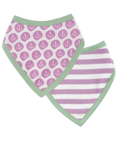 Pink Reversible Anchor Striped Bib