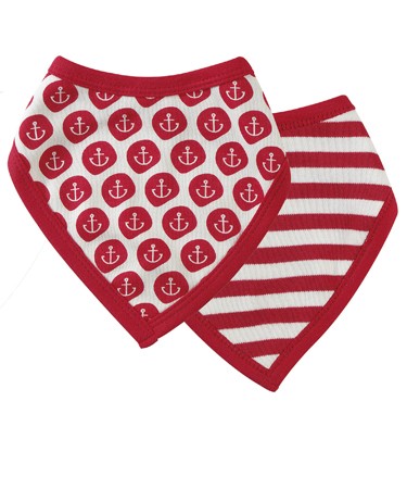 Red Reversible Anchor Striped Bib