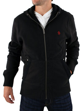 Black Pique Hoodie Fleece