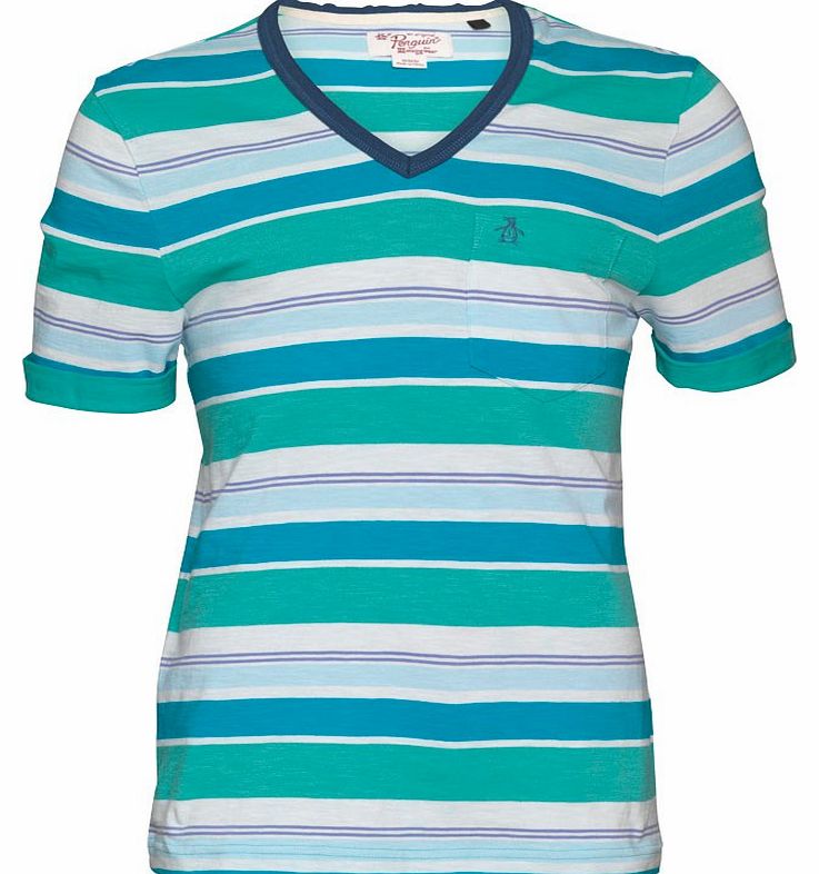 Mens Lined T-Shirt Bright Aqua