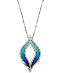 Sterling Silver Ocean Leaf Enamel Pendant