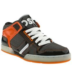 Male Osiris South Bronx Leather Upper Fashion Large Sizes in Black and Orange