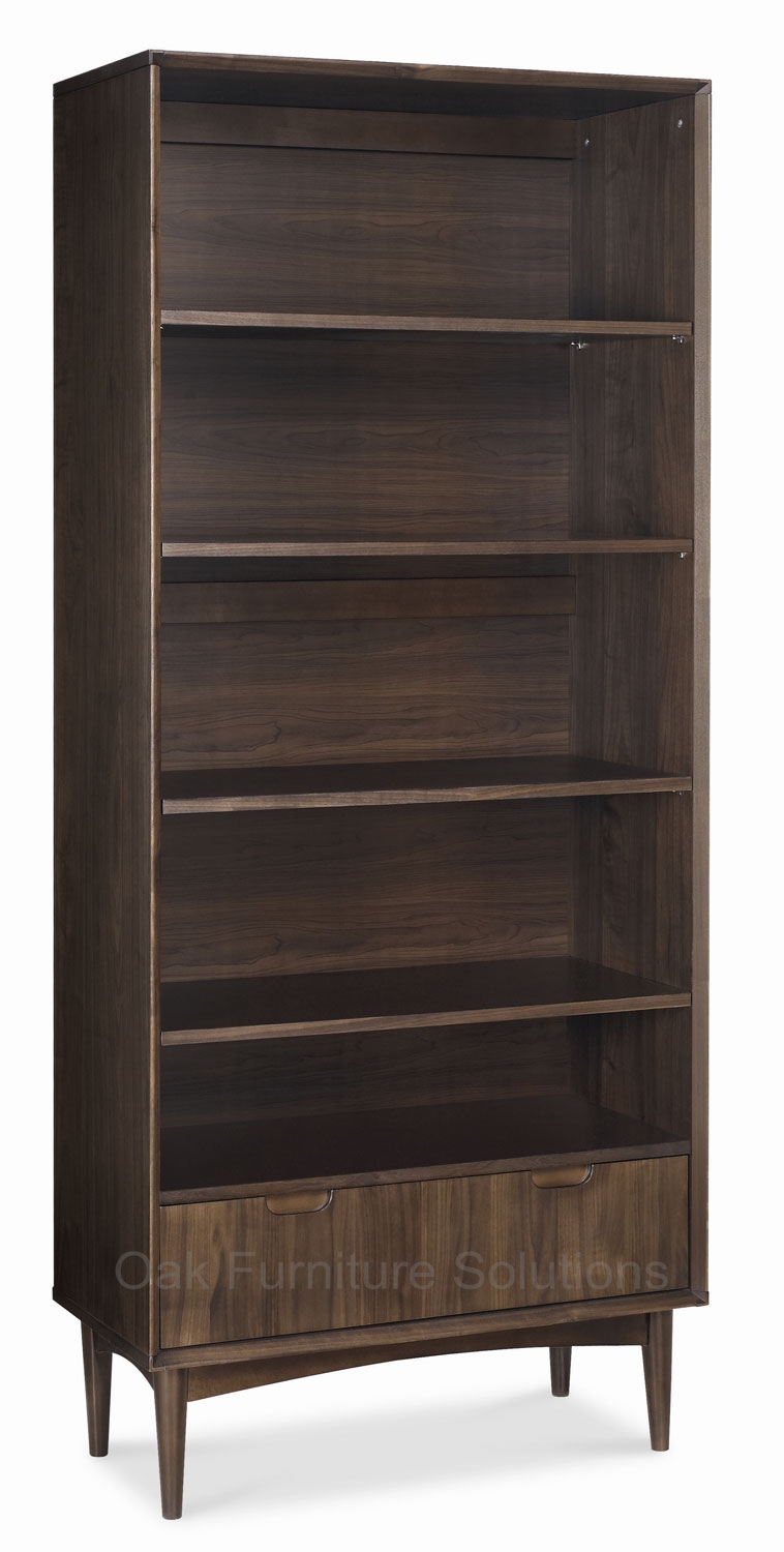 Oslo Walnut Wide Bookcase