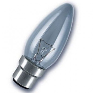 Clear Candle Bulb 60W Bayonet Cap Pack of