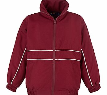 School Unisex Tracksuit Top, Maroon/White