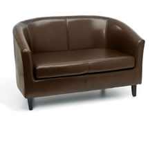 Tiffany Double Tub Chair PU Brown