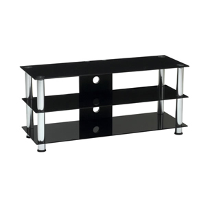 TV Unit Rectangular Glass Black