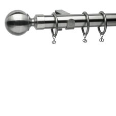 Wilko Metal Curtain Pole Satin Silver 28mmx150cm