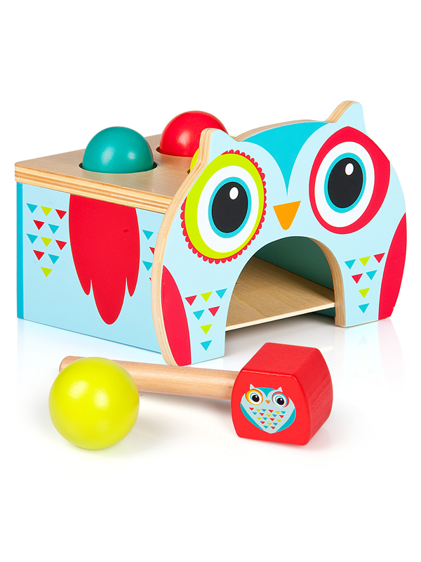 Leomark Wooden Owl Pound and Roll Sorter