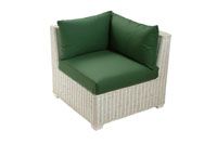 Oxford Corner Chair White with Half Panama Cushions Cactus