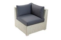 Oxford Corner Chair White with Half Panama Cushions Grey