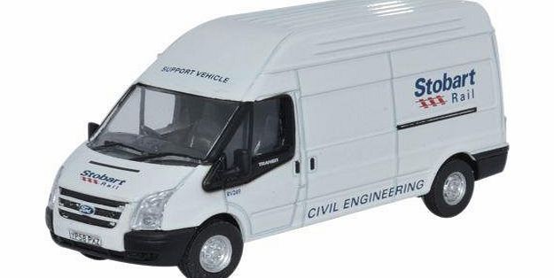 Oxford Diecast Ford Transit LWB High Roof - Eddie Stobart Rail CIVIL ENGINEERING - 1/76 OO Scale Diecast Model