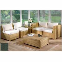 Oxford Furniture Set Honey with Half Panama Cushions Cactus