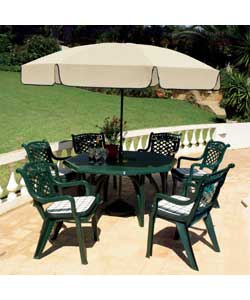 Oxford Green 6-Seater Patio Set