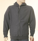 Mens Navy Full Zip Hooded Cotton Sweatshirt