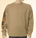 Mens Ozeki Khaki Round Neck Cotton Sweatshirt