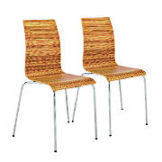 Padova Pair of Stacking Chairs, Zebrano Finish