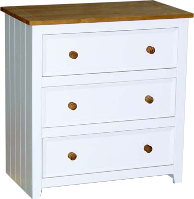 Pine 3 Drawer Chest of Drawers Capri Value