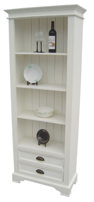 painted WHITE BOOKCASE SLIM 2 DWR KRISTINA