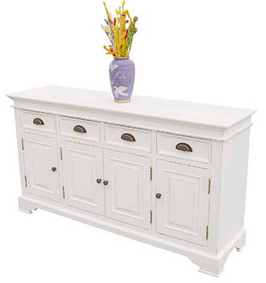 White Sideboard 4 Door 4 Drawer Kristina