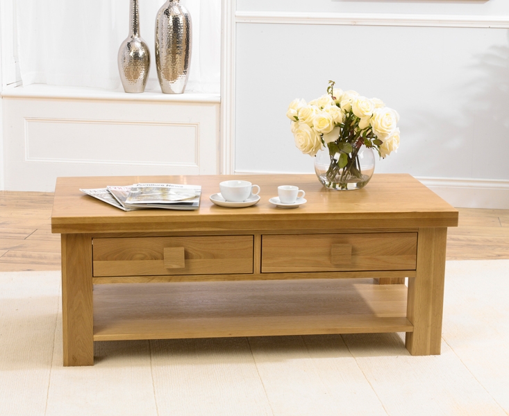 Oak 2 Drawer Coffee Table