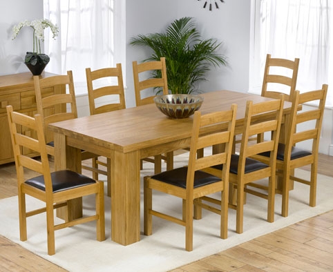 Oak Dining Table 200cm and 8 Lavena